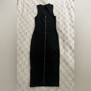 All Saints Black Ribbed Alicia Dress • Size 2